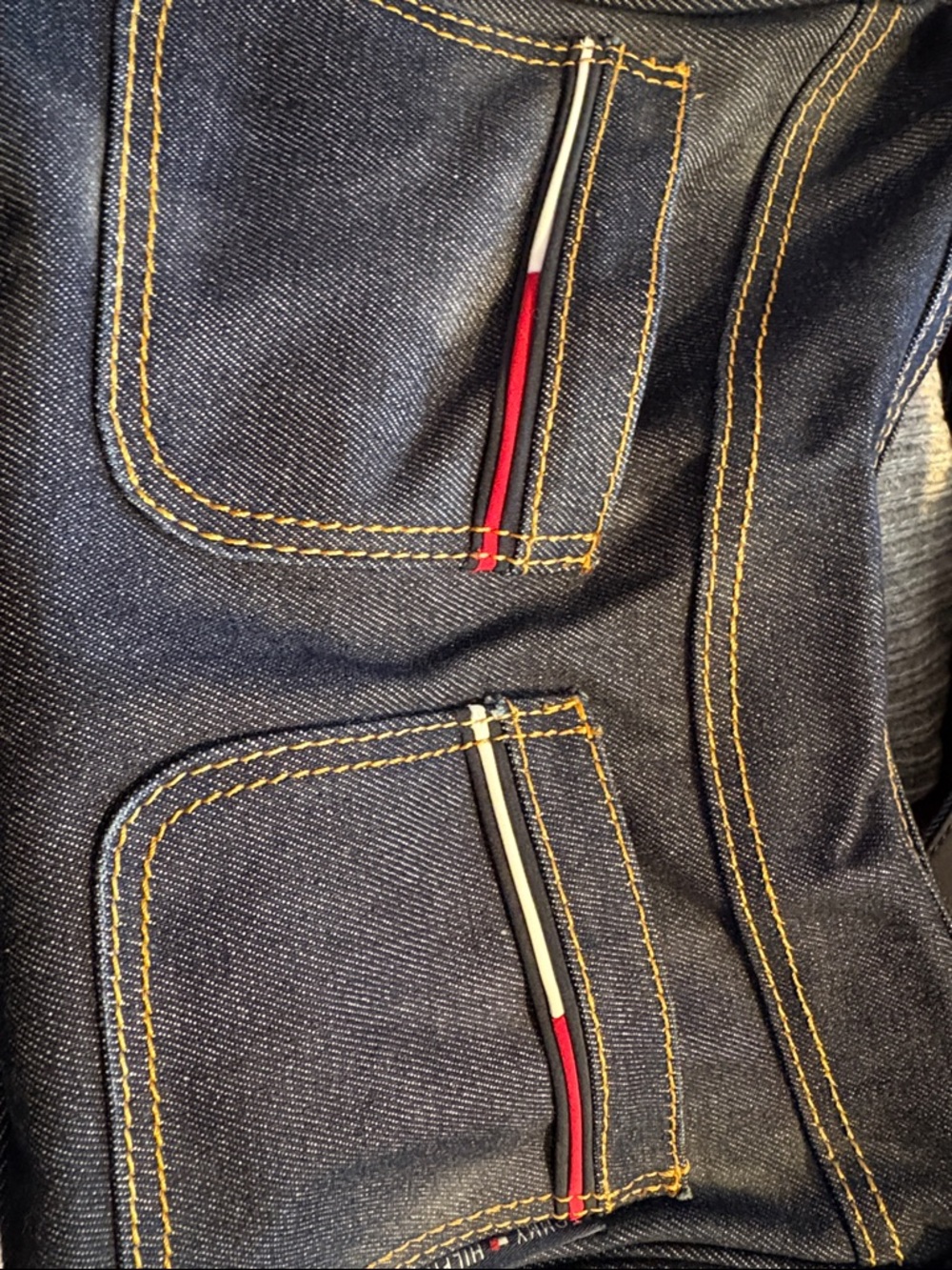 Tommy Hilfiger Dark Blue Denim Messenger Bag with Red & White Accents - Picture 4 of 5